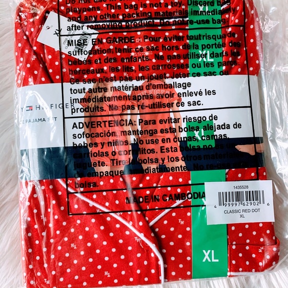 Tommy Hilfiger Red Pajama Set Short PJ Polka Dots - Picture 13 of 14